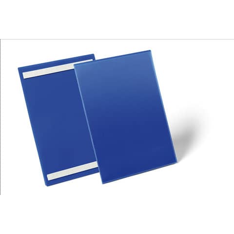 Tasche per identificazione Durable con bande adesive blu f.to esterno mm. 233x 313x1,7- inserto A4 vert. cf. 50- 179707